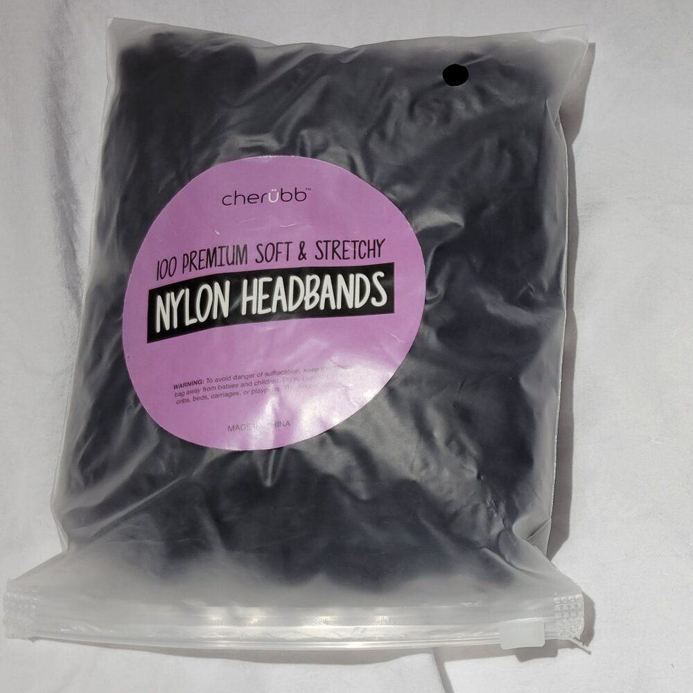 Cherubb Nylon headbands Hair ties 100 pack nylon headbands  Black NWT
